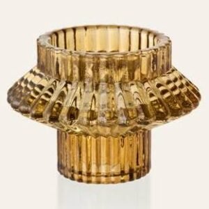 Bougeoir apothicaire reversible ambré