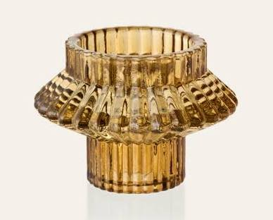 Bougeoir apothicaire reversible ambré