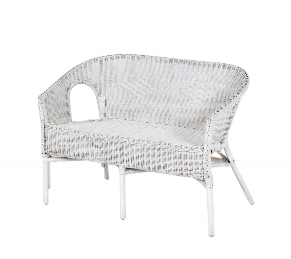 Canapé blanc en rotin