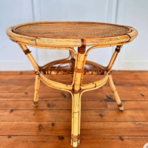 Table basse ronde en rotin