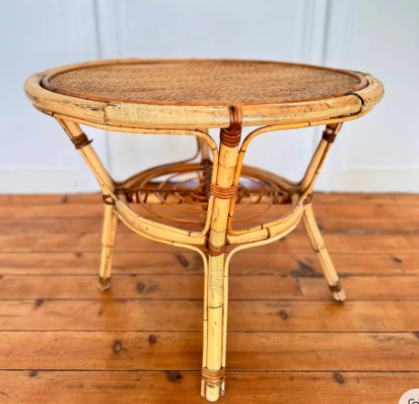 Table basse ronde en rotin