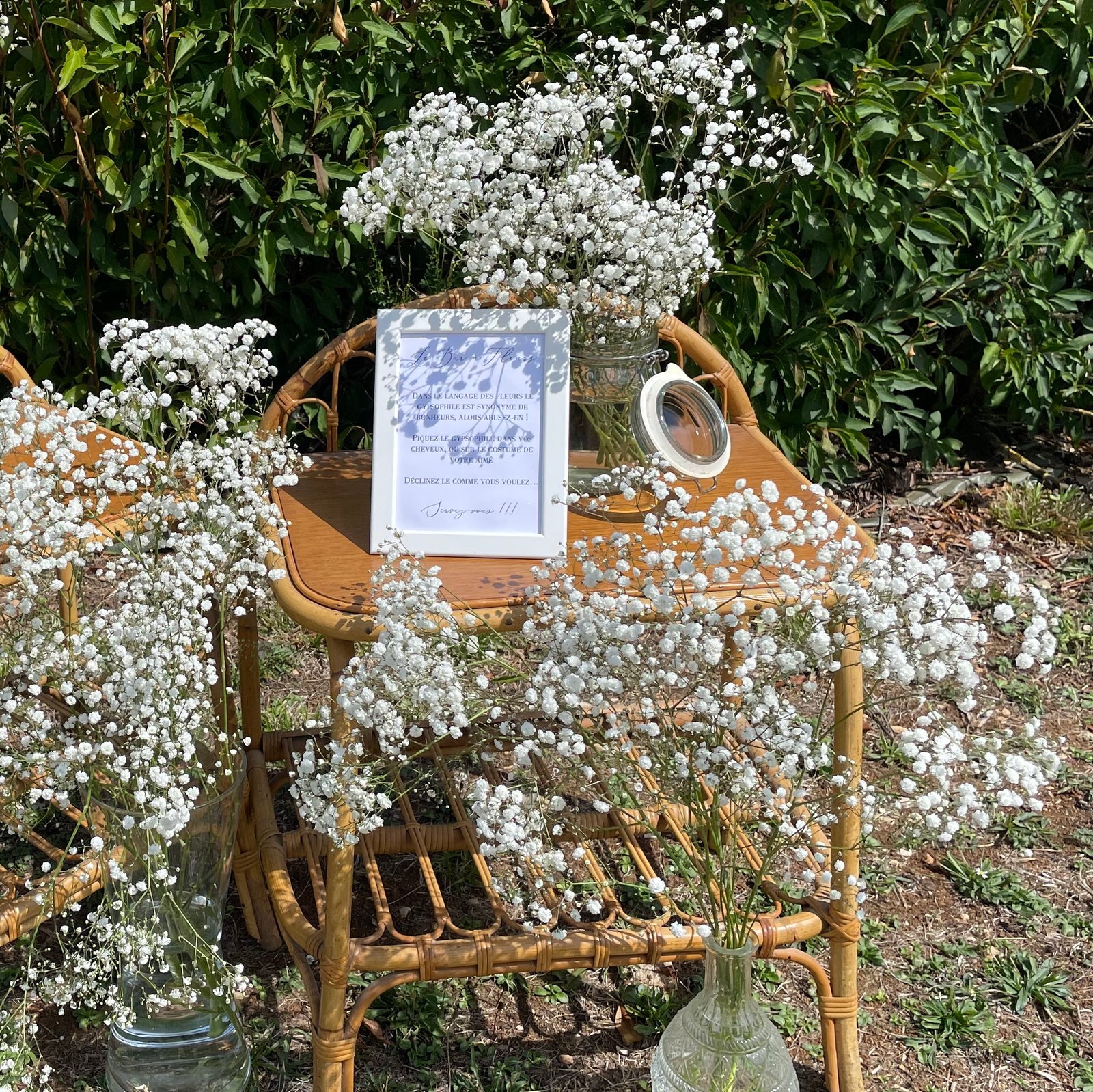 Table d'appoint en rotin