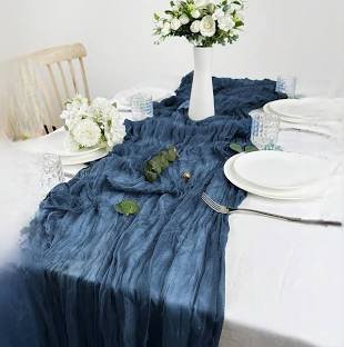 Chemin de table bleu navy