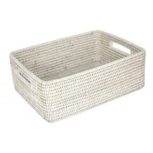 Corbeille blanche en osier