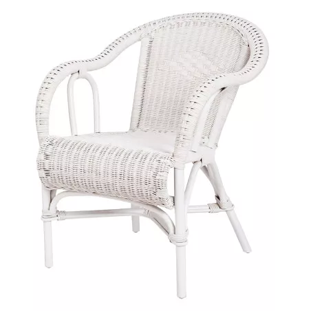 Fauteuil en rotin blanc
